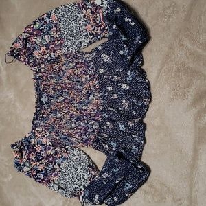 Angie Boho Print Long Sleeve Blouse